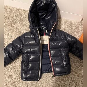Moncler Dark Blue Hooded Puffer Jacket